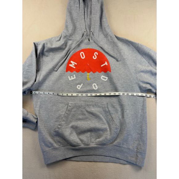 RARE Preowned Authentic Gray Mac Miller Zumiez Most Dope Umbrella Hoodie Size XL - Picture 4 of 8